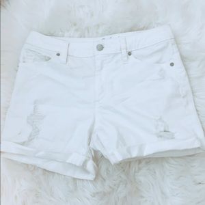 White denim shorts